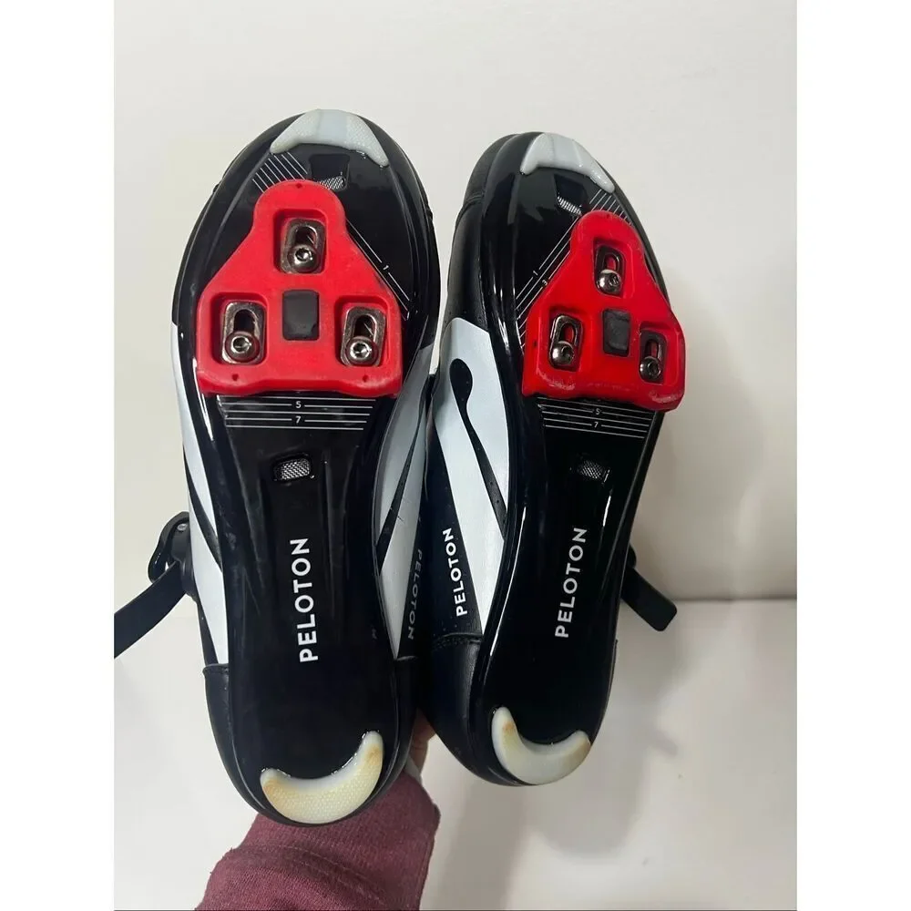 Peloton Black Red Biking Cycling Spin Sneakers Sz 39